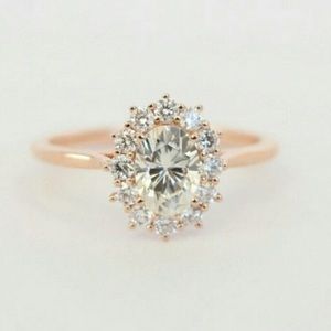 Oval Moissanite 10k Rose Gold Ring